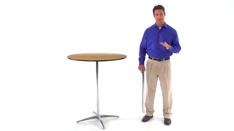 Flash Furniture Cocktail Table with 30'' and 42'' Columns: Round Wood 36