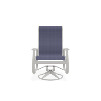 Belle Isle Sling Aluminum Frame Dining Supreme Swivel Rocker with Marine Grade Polymer Arm Accent