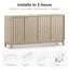 Valdean 60' Wide Sideboard Buffet with Solid Wood Legs and Adjustable Shelves-1607494688