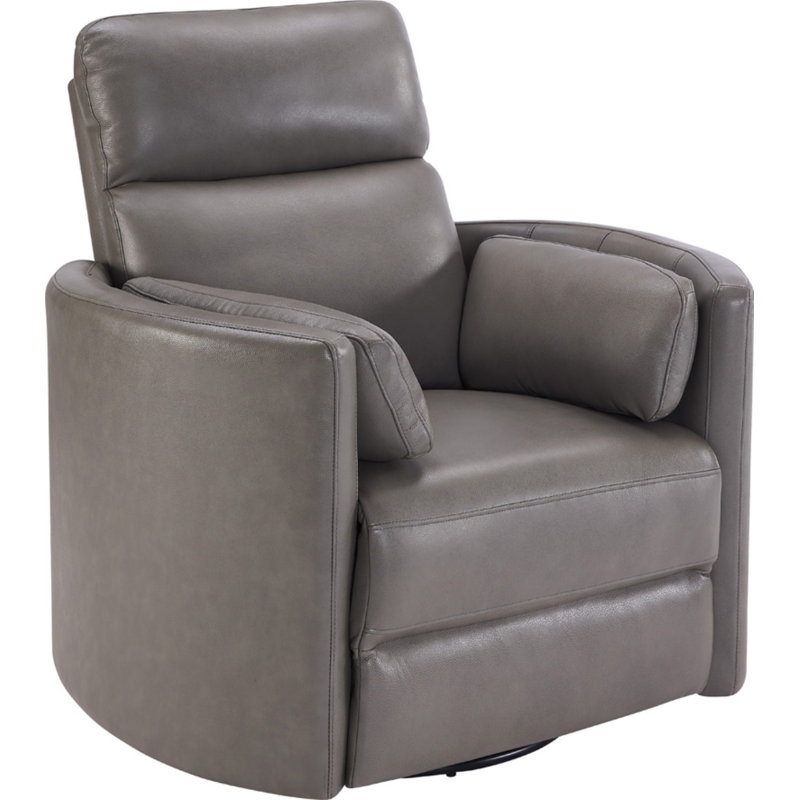 Bre 40" Wide Genuine Leather Swivel Standard Recliner, Florence Heron