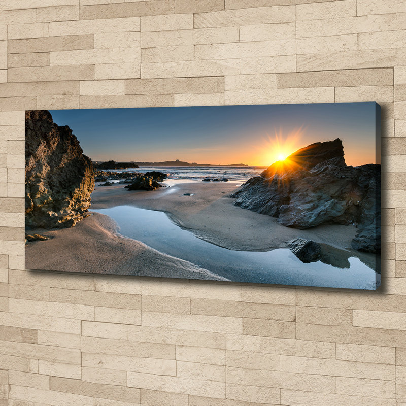 Rocks On Canvas The Beach - No Frame Print on Canvas