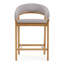 Truman - Chaise de comptoir Mid-Century moderne grise + noyer (ensemble de 2)-129160614