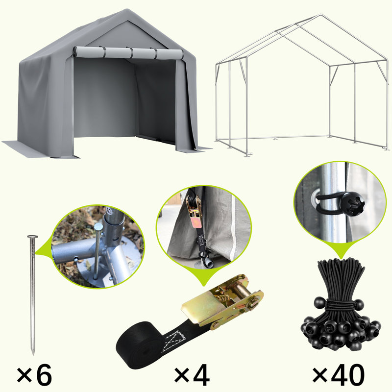 Abri de protection extérieur de 8 pi x 8 pi, toit imperméable et incliné pour le drainage, conception modulaire, tissu intérieur polyvalent à séchage contrôlé, coutures artisanales de précision, bords renforcés
