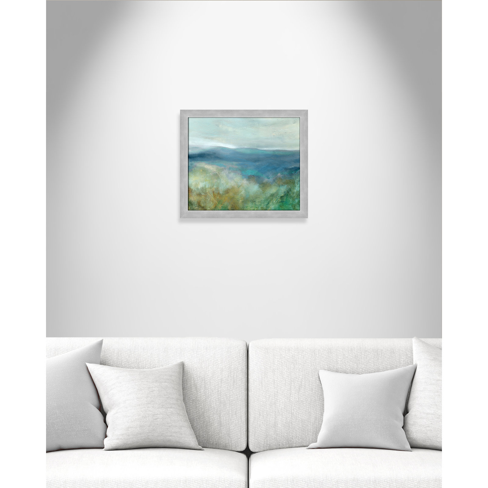 Adamsville "Blue Mountain Overlook" Painting, 17" H x 20" W x 1.12" D, Matte Silver Framed