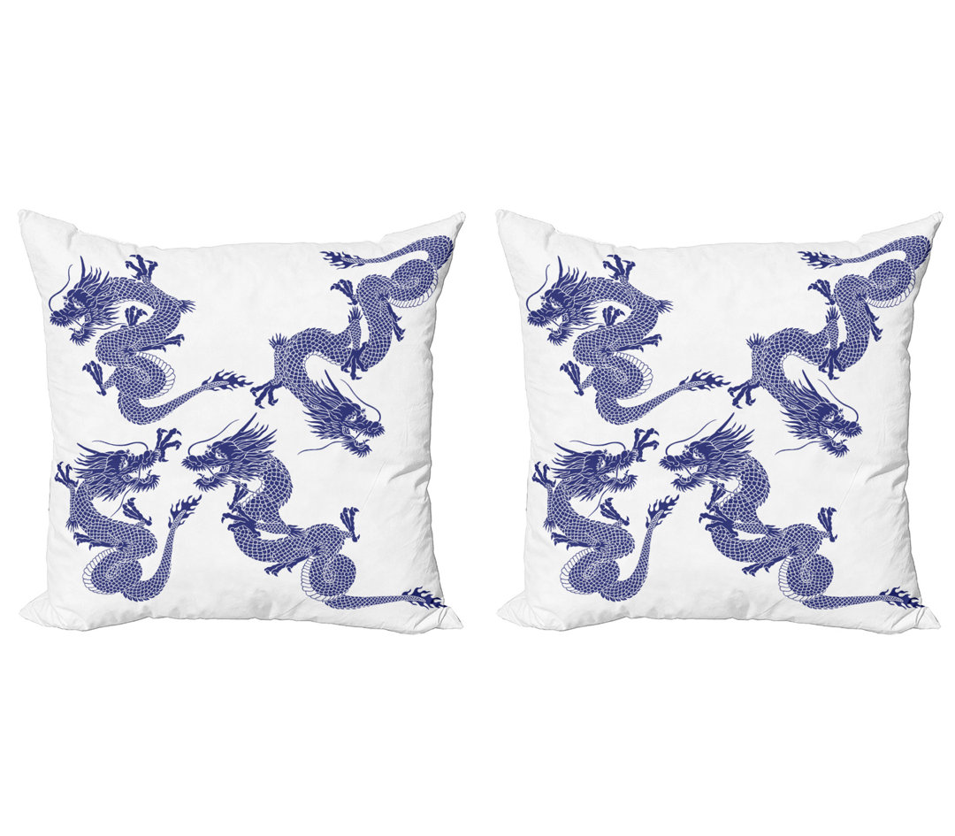 Dekokissen Kissenbezug, Japanische Drachen Mythische, Blau, Blau