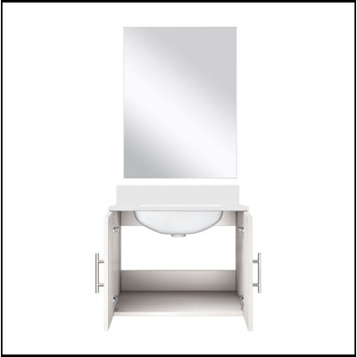 Meuble-lavabo simple 24 po X P 22 po P, comptoir en marbre de culture et Miroir