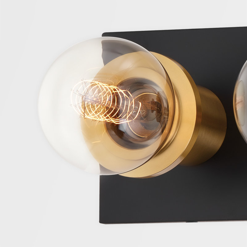 Éclairage de salle de bain noir à intensité variable 5 lumières Brandi, Laiton vieilli