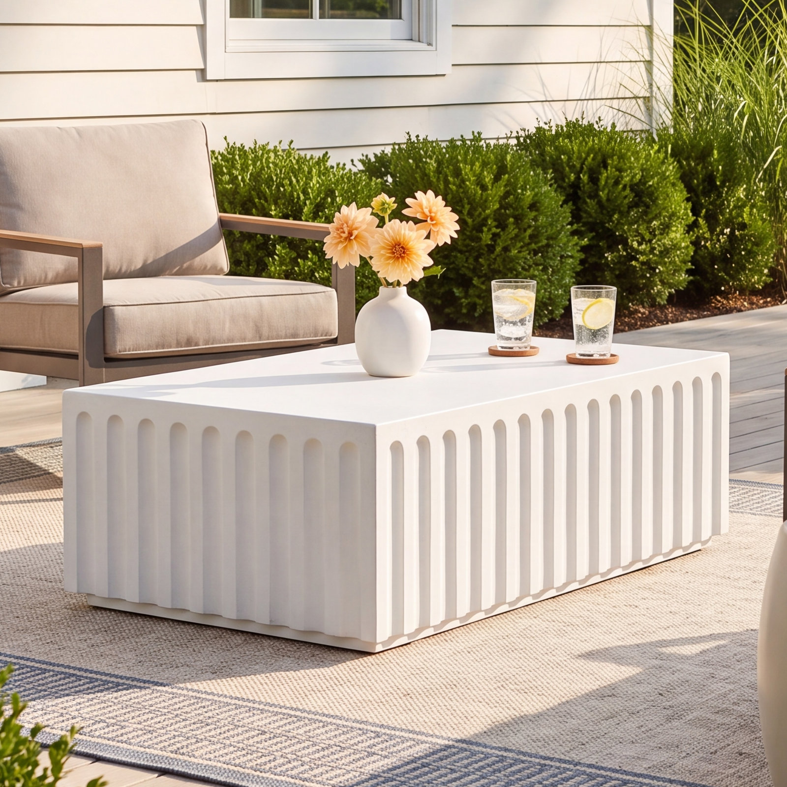 50'' Concrete Outdoor Coffee Table