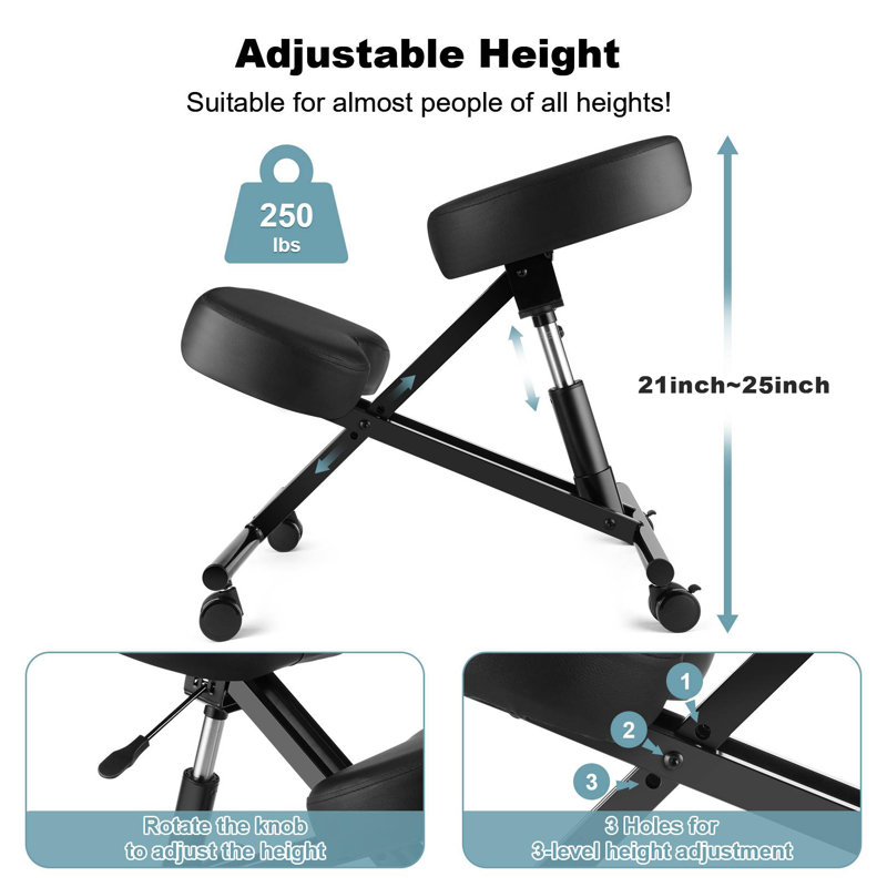 Neli Adjustable Height Ergonomic Kneeling Chair