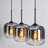 3 - Light Glass Globe Kitchen Island Pendant Light