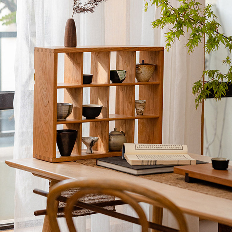 12 -Piece Cherry Solid Wood Cube Shelf