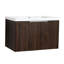 Lavabo de salle de bain, 30 po Fermeture douce moderne. Fixé au mur. Spacieux. Bassin en résine. Portes en noyer lustré, fixation, lavabo, nombreuses options de rangement,-933352422