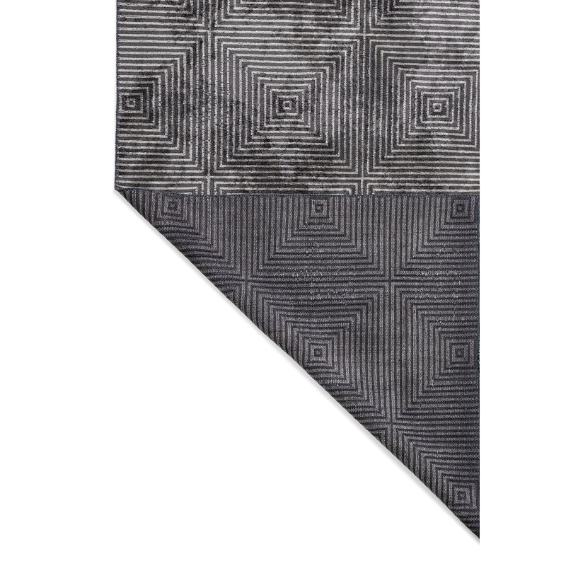 Tapis contemporain à lignes géométriques carrées, Carré 9 pi