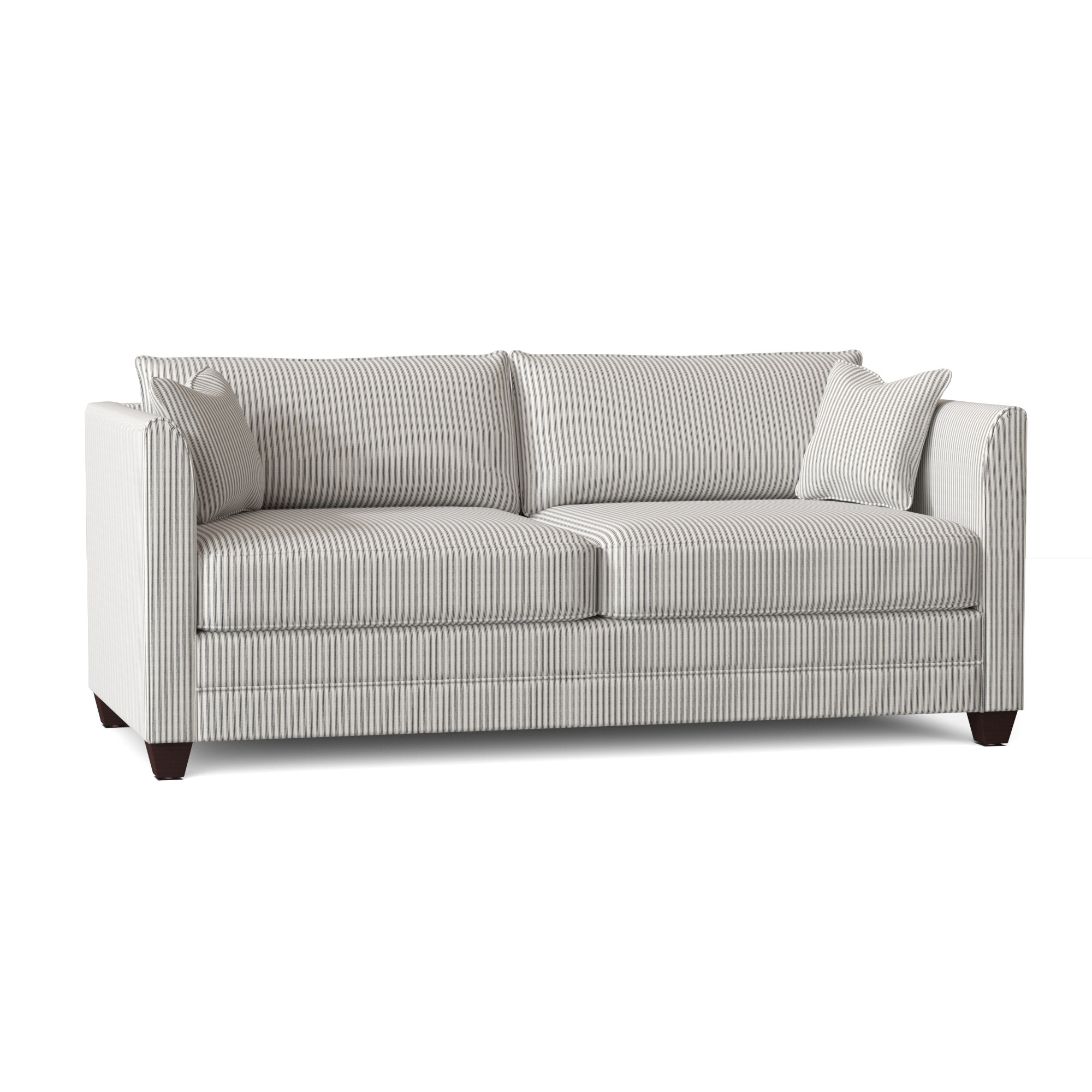Kodie 76.5'' Upholstered Sleeper Sofa, Dark Walnut, Cruise Adrift Woven Stripe
