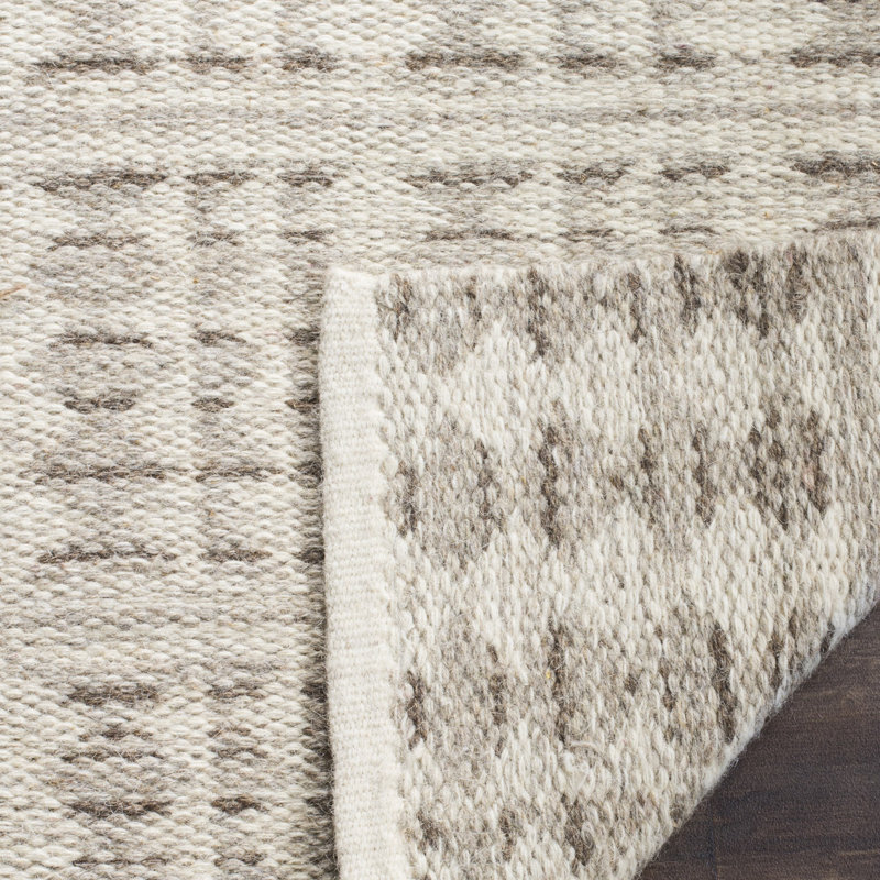 Tapis géométrique en laine / coton tissé à la main Bennett, Rectangle 4 pi x 6 pi