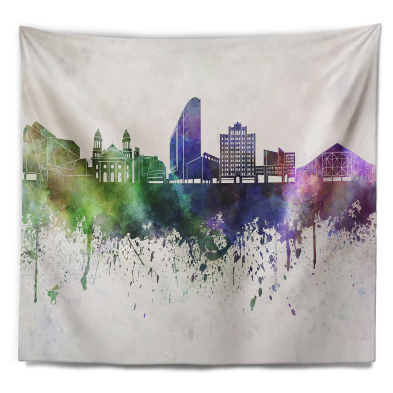 Tapisserie de san jose skyline Cityscape, H 50 po x l 60 po
