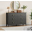Commode pour chambre à coucher avec 6 tiroirs, commode moderne de 48 po avec poignée en métal, meuble télé-10514061
