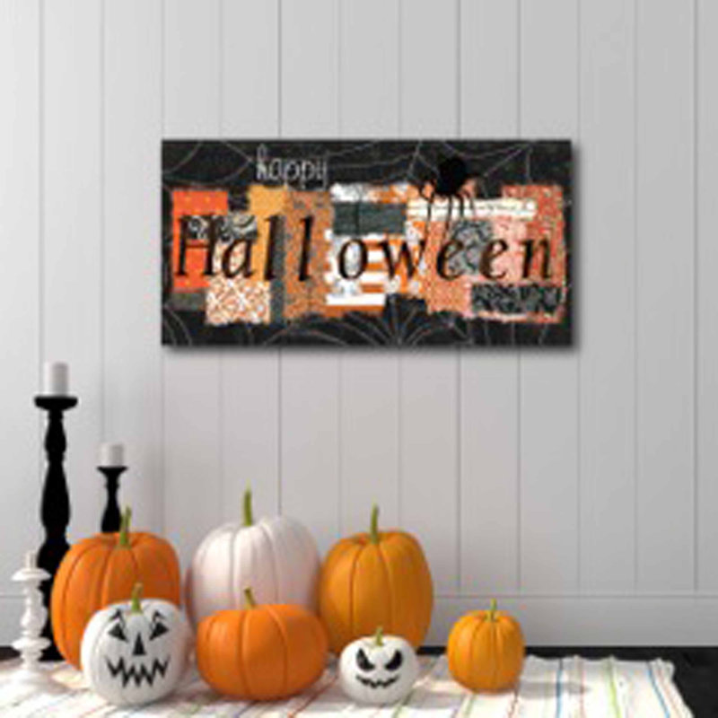 « happy halloween », impression sur toile rectangulaire