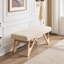 Banc rembourré en lin 48,8 po avec pieds en bois massif-447980218