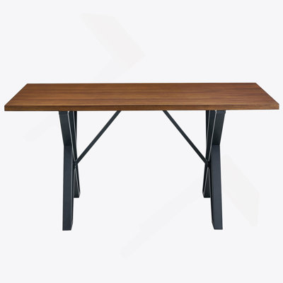 Indoor Dining Table With Metal Legs,Walnut