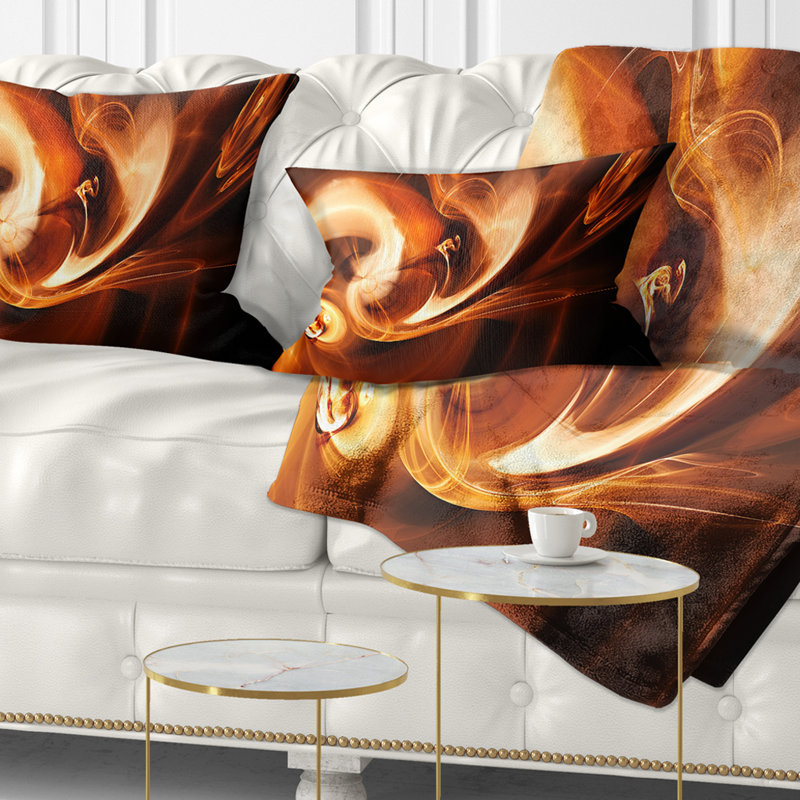 Fractal Smoke Texture Brown - coussin imprimé abstrait