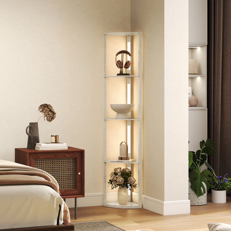 163.5cm Veneered LED Column Floor Lamp