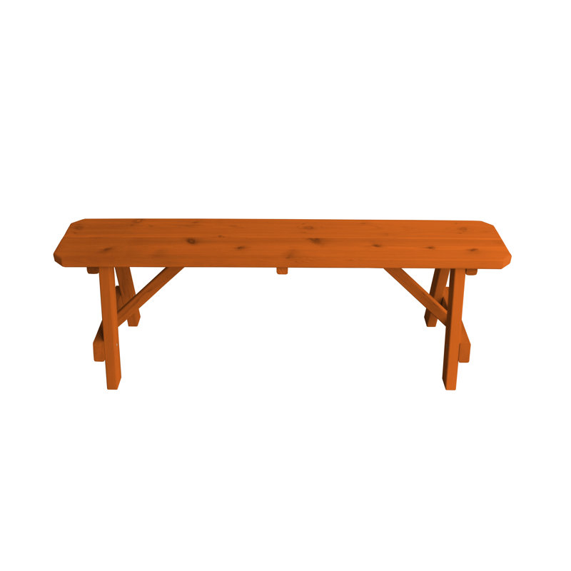 Banc en bois Guernsey, H 17 po x l 55 po x P 11 po, Teinte séquoia