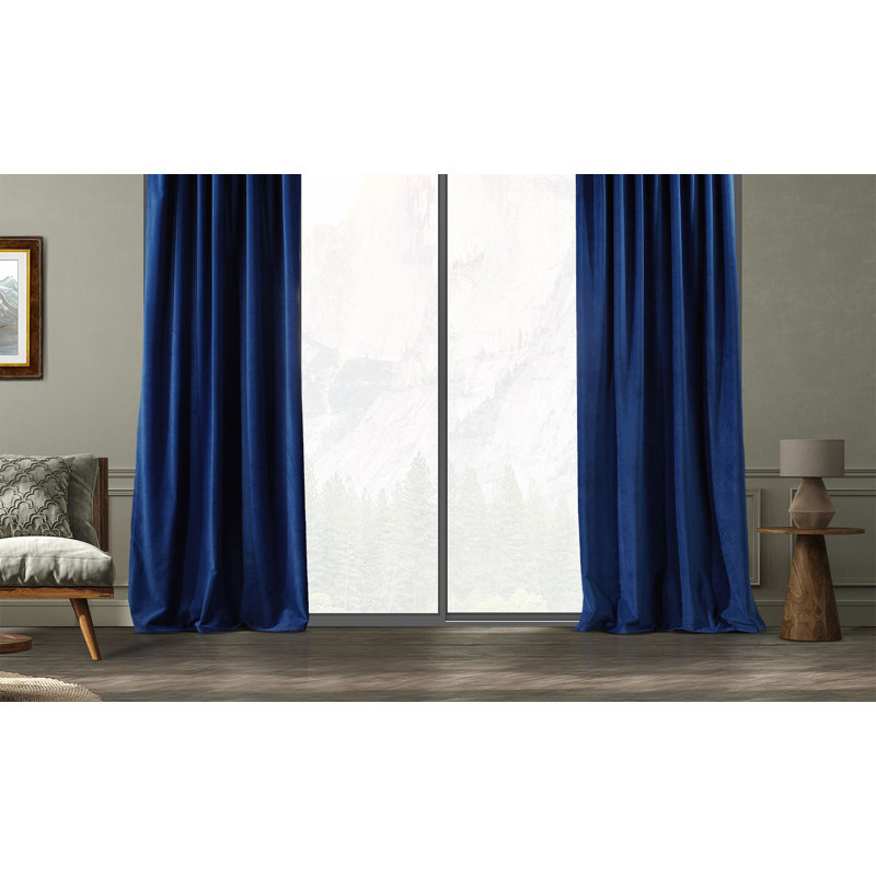 Blackout Single Curtain Panel, Navyblue, 130cm Width x 500cm Drop