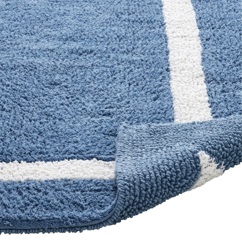 Makbul Premium 100% Cotton 5 Piece Bath Rug Sets with Race Track Pattern, Machine Washable, Super Absorbent & Tufted Weave Reversible Bath Mat for Bathroom