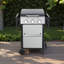 Barbecue au propane à 3 brûleurs avec plancha en acier inoxydable, 36 900 BTU, grilles en émail et table d'appoint pliable