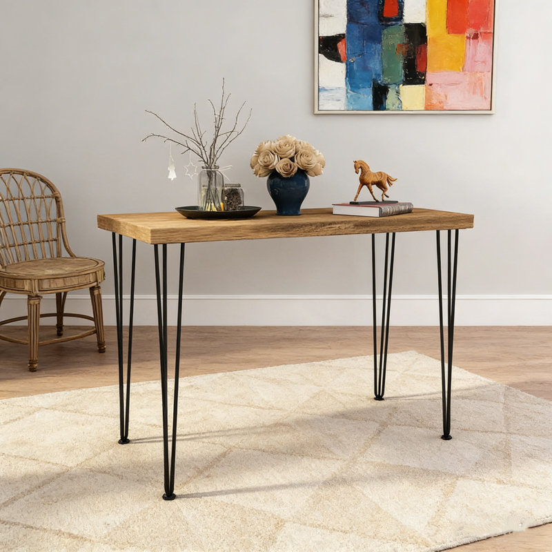 Solid Hairpin Table Legs 34 Inch, Metal Table Legs Heavy Duty 3-Rods 1/2'' Diameter, 880lbs Load Capacity, Set of 4 DIY Projects for Coffee Tables, Desk, Dining Tables, Bench