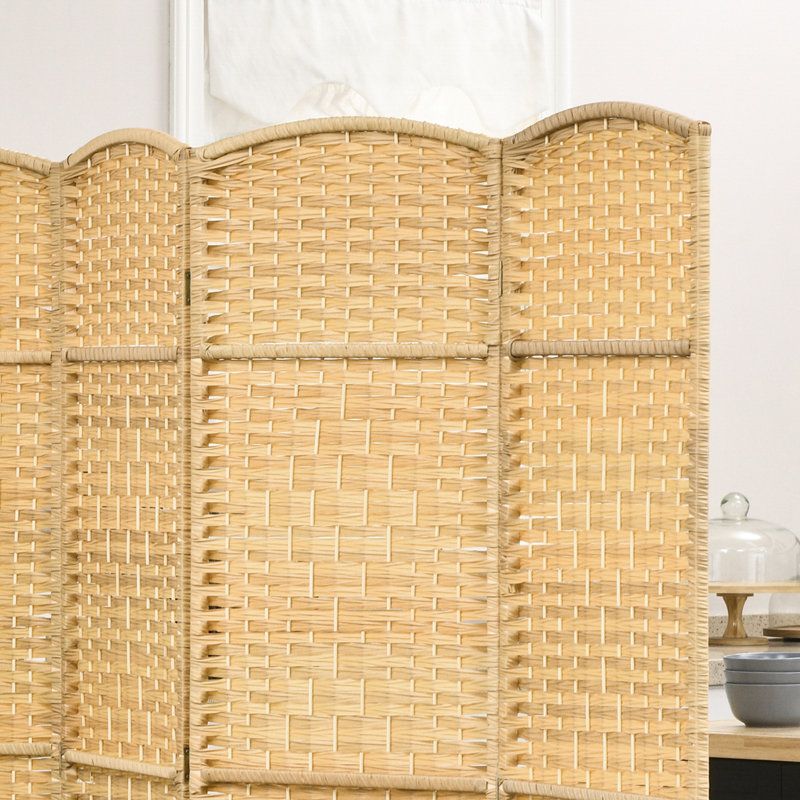 Cloison pliante en bois massif Sharod, Beige, H 70,9 po x l 70,9 po