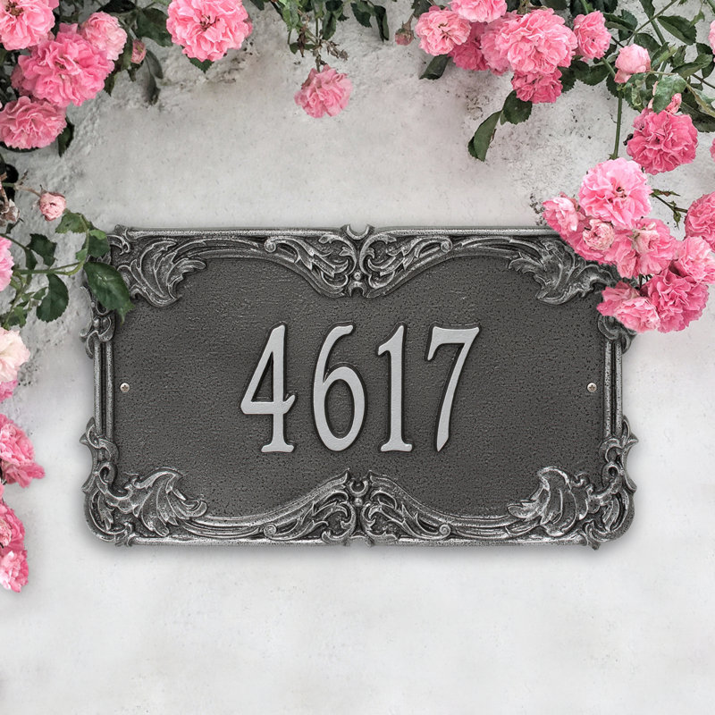 Plaque d'adresse murale 1 ligne Signature Series, Gris fumée, Gris, Oui