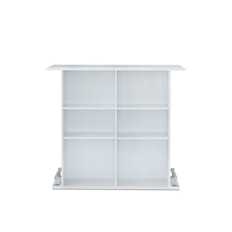 Table rectangulaire blanche à 6 tablettes pour salle à manger - Article rectangulaire élégant et stable avec compartiments