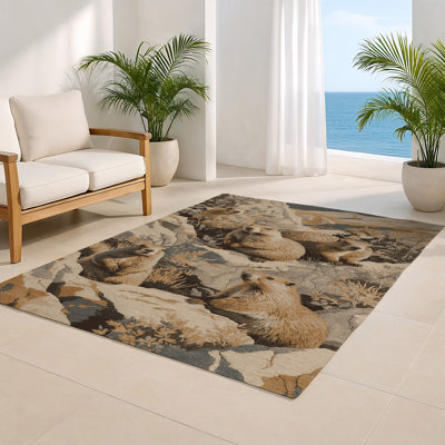 Nature Brown Indoor and Outdoor Area Rug