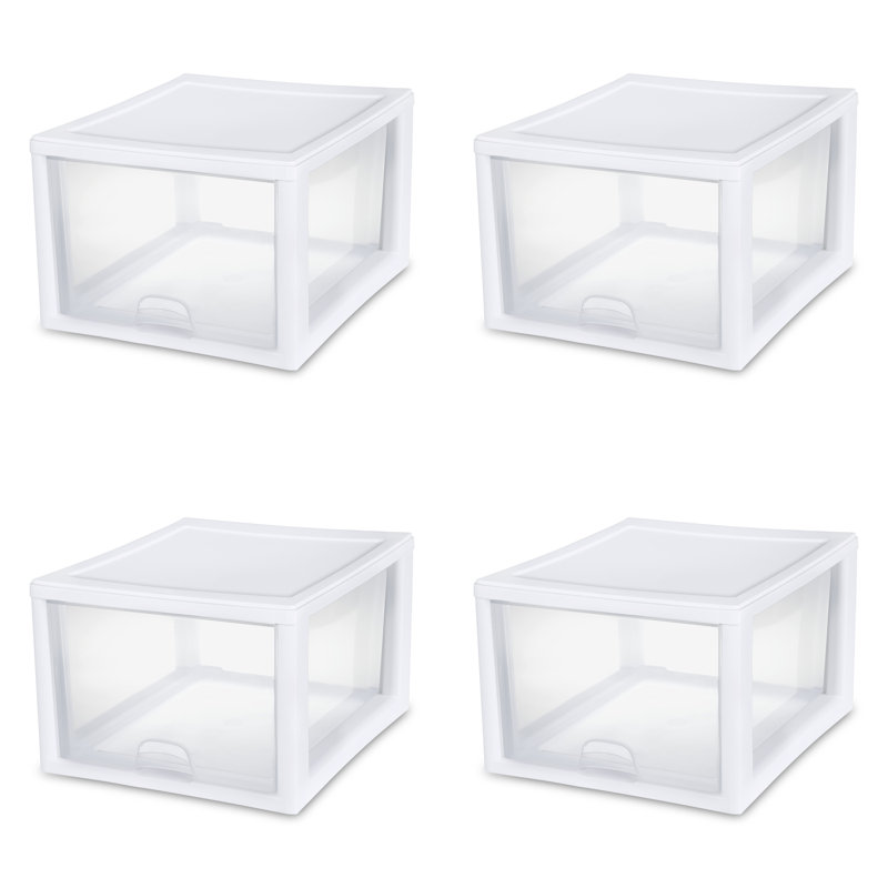 Sterilite Stacking Storage Drawer, Stackable Bin Drawer Organize Shoes, Clothes in Home Closet, 27 Quart