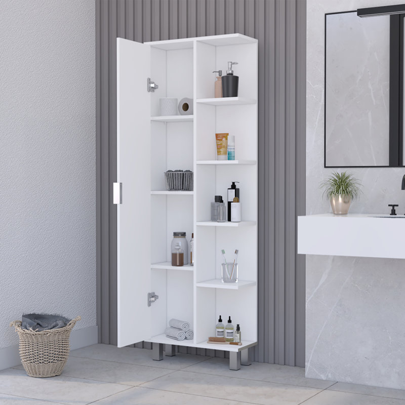 Armoire à linge Sandy, Bathromm, blanc