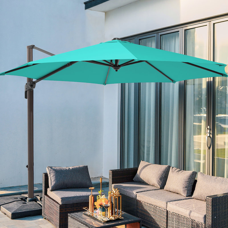 Parasol en porte-à-faux 120 "Loyce, Turquoise