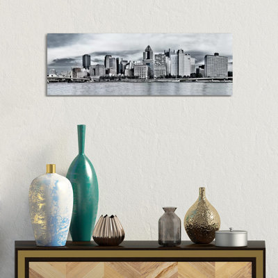 Pittsburgh Skyline Cityscape - Wrapped Canvas Panoramic Print