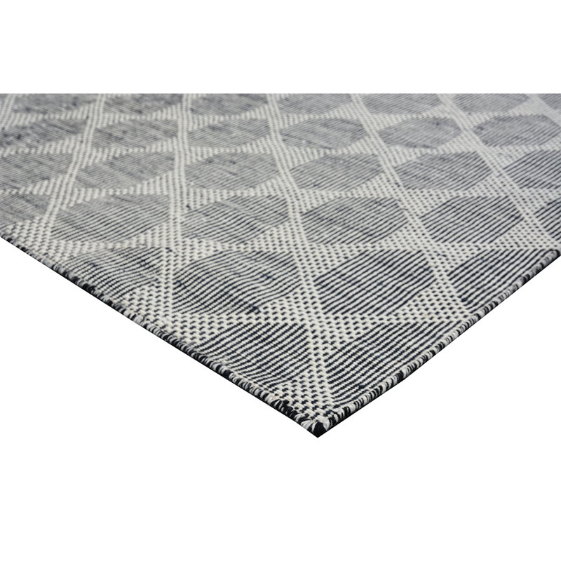 Wool Moroccan Area Rug in White, Rectangle 8' x 10'