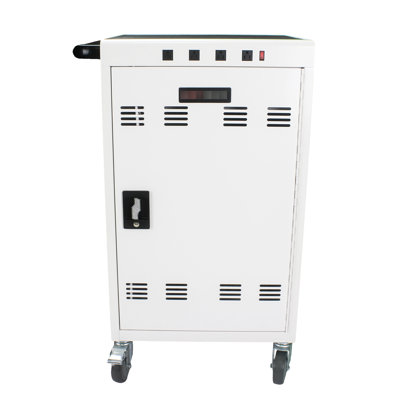 Tablette et chariot de charge pour ordinateur portable avec 31 + 4 fentes, rapide pour, Windows, tablettes pour livres, centre de formation d'aérodrome parfait pour un hôpital, système universel silencieux, verrou et clé de sécurité, barre de gestion des câbles