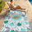  Washable 5X8 Blue Floral Outdoor Rug, Non Slip Quick-Dry Mesh Rug for Outside-943161149
