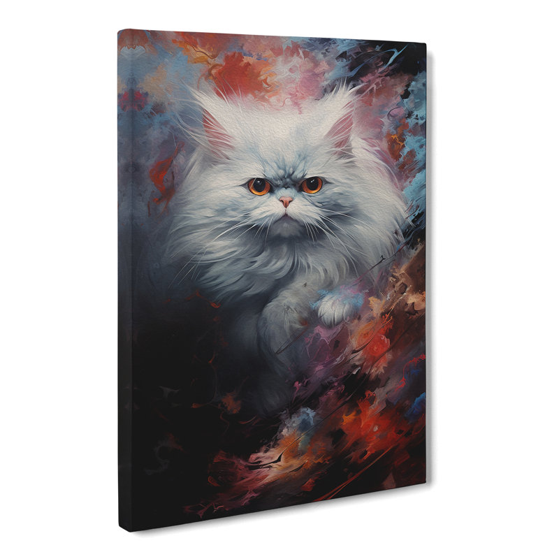 Persian Cat Action Painting - Wrapped Canvas, 60cm H x 40cm W x 3cm D