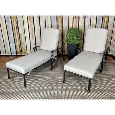 Humza Outdoor Metal Chaise Lounge , Cushion Included