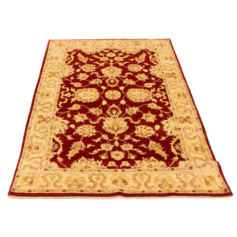 Tapis rouge foncé Truong Oushak 4 pi 10 po x 8 pi 1 po