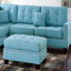 Canapé modulaire réversible moderne 3 pièces pour salon modulaire et repose-pieds capitonné en polyfibre de lin-312885834
