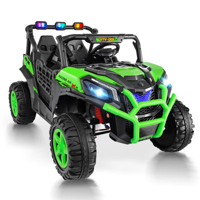 24 Volt Ride On Toys Truck, 2 Seater 2WD/4WD Switchable Off-Road Truck Ride On Buggy Car W/Remote Control