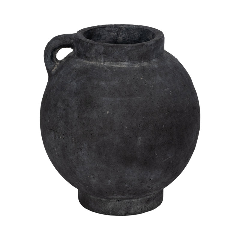 Handmade Ceramic / Porcelain Table Vase, Black, Overall Height - 10"