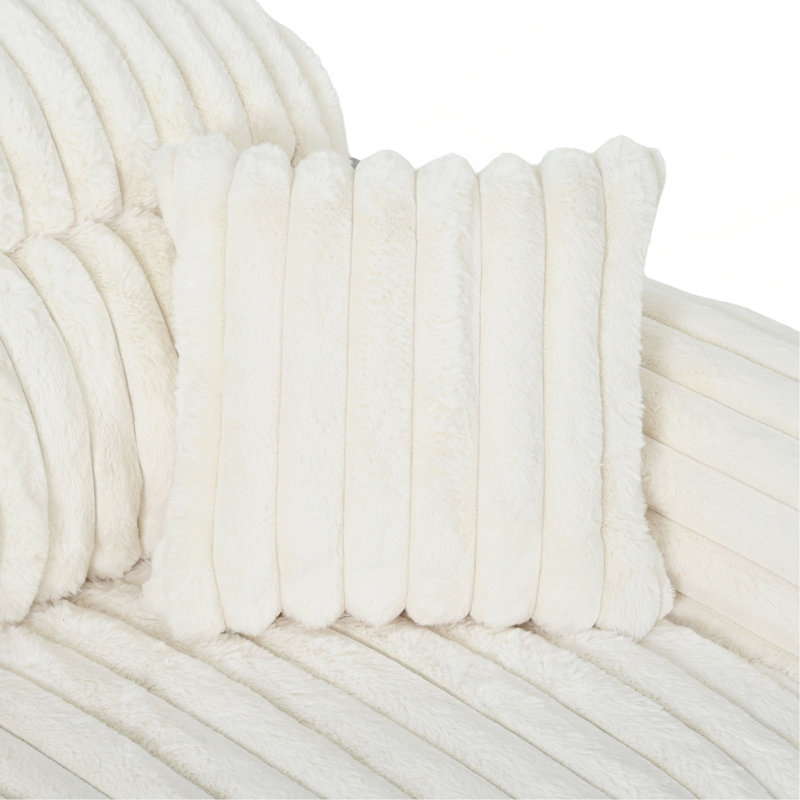 Canapé-lit moderne avec méridienne 65,25 po Cloud, Beige
