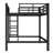 Full Metal Loft Bed with Ladder & Guardrails, Space-Saving Sturdy Black Loft Bed for Kids-1027941698